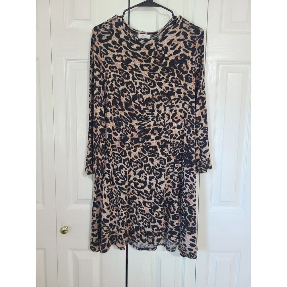 Cherish large women's leopard print dress